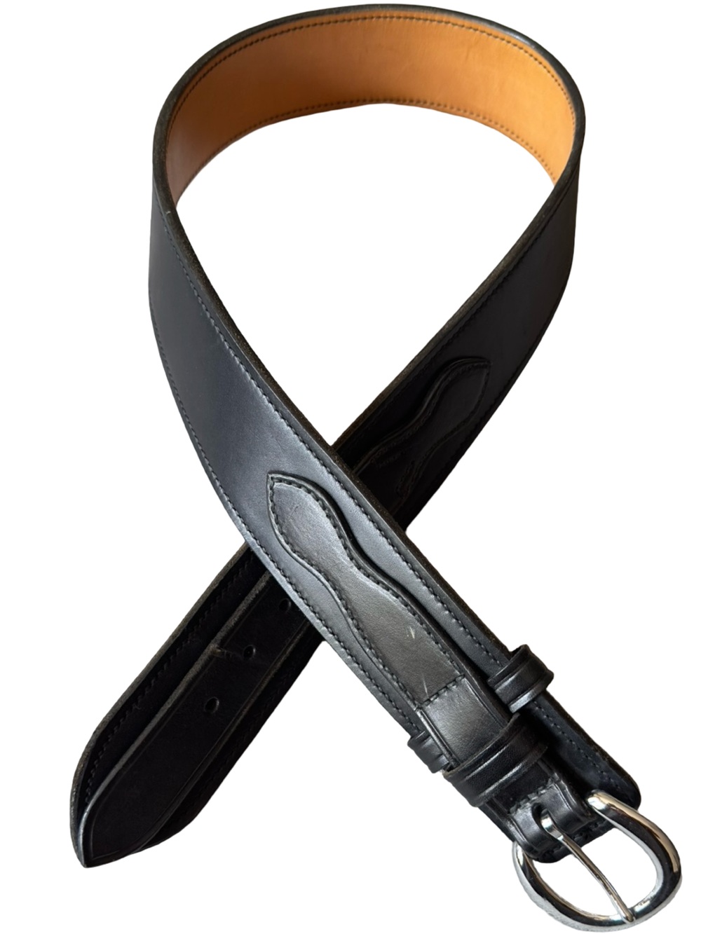 DON HUME - B106-RIVER Men's Black Leather Belt Strap Classic Dress Style SIZE 36